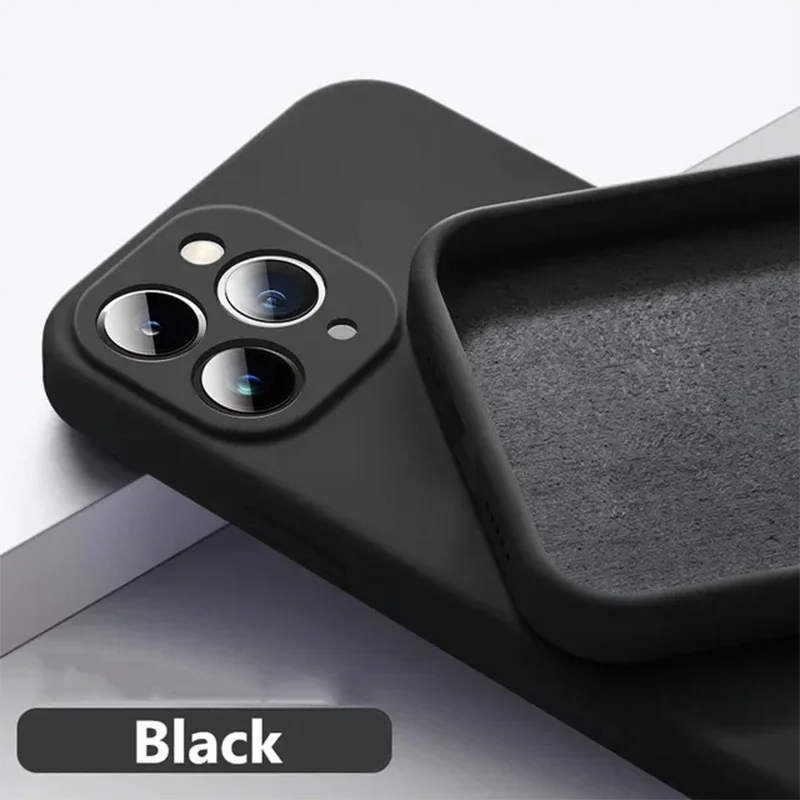 

New Phone Case For IPhone 16 15 14 13 11 12 Mini X XS Max 15 Plus Silicone Solid Color Fall and Collision Protection Cover