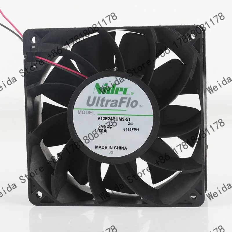 

Original Nidec DC24V 1.70A 12CM Inverter Large air Volume 120X120X38MM two-wire V12E24BUM9-51 Cooling fan