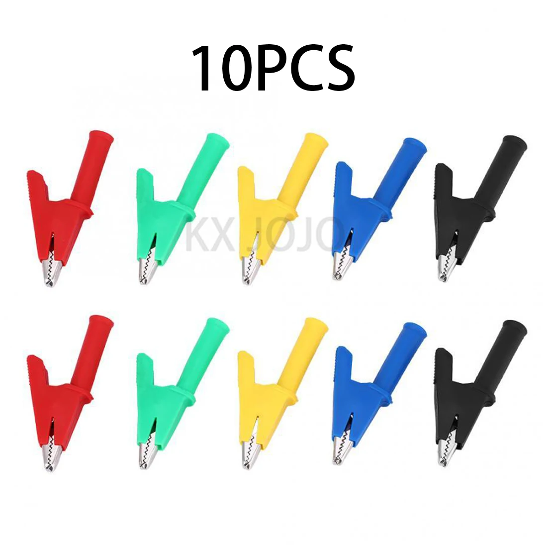 

10pcs Alligator Clip Insulated Crocodile Clip to 4mm Banana Jack HV Test 1000V 30A