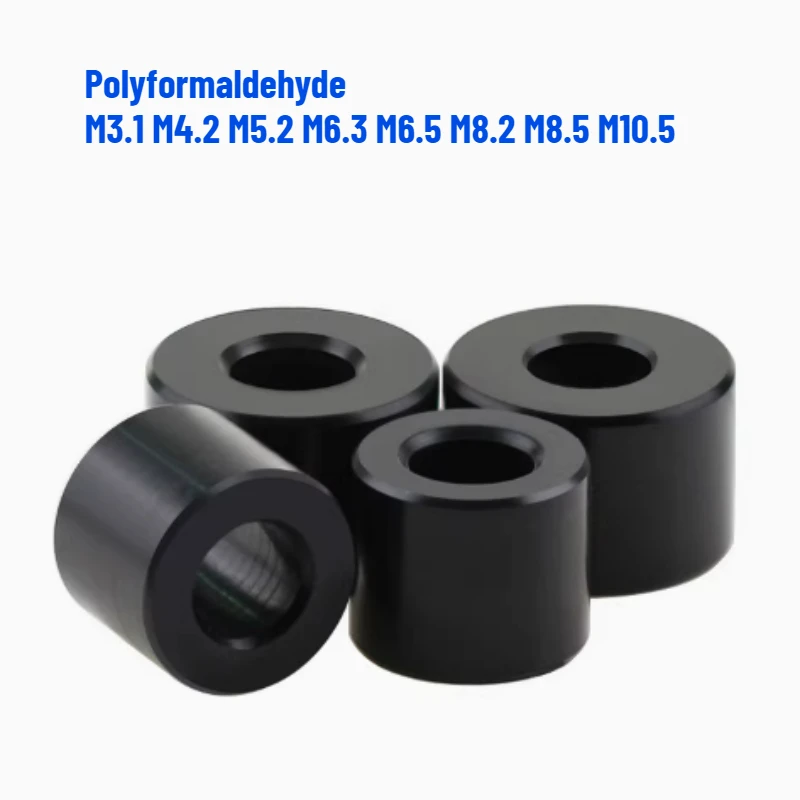 M3.1 M4.2 M5.2 M6.3 M6.5 M8.2 M8.5 M10.5 Black POM Round Hollow Unthread Standoff Bushing Washer Sleeve Insulated PlasticGasket