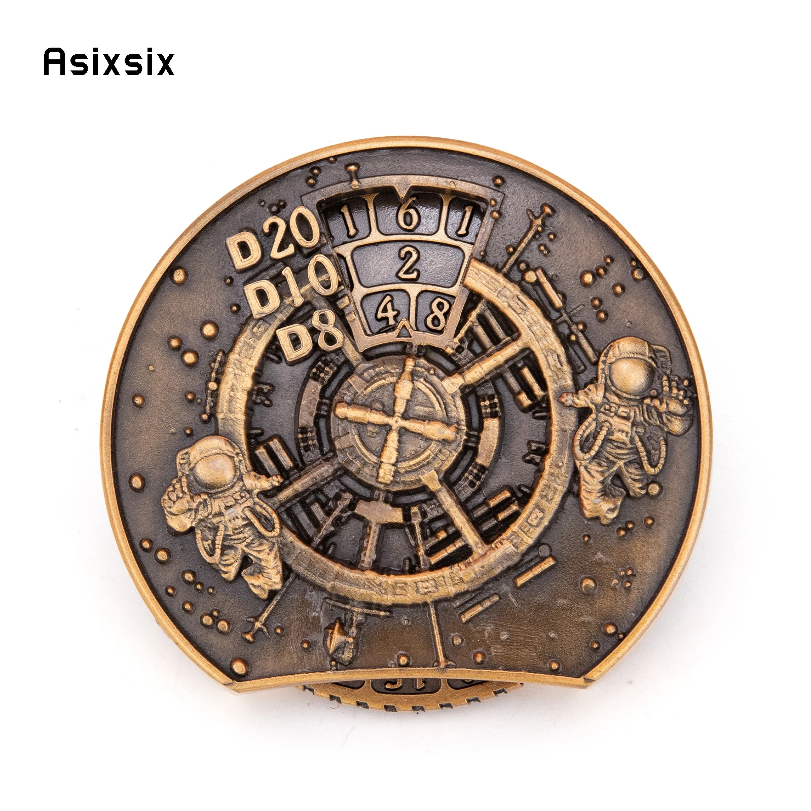 

Желтая игрушка в стиле астронавта с вращающимся колесом и играми для многопользовательской игры, с системой подсчета кубиков