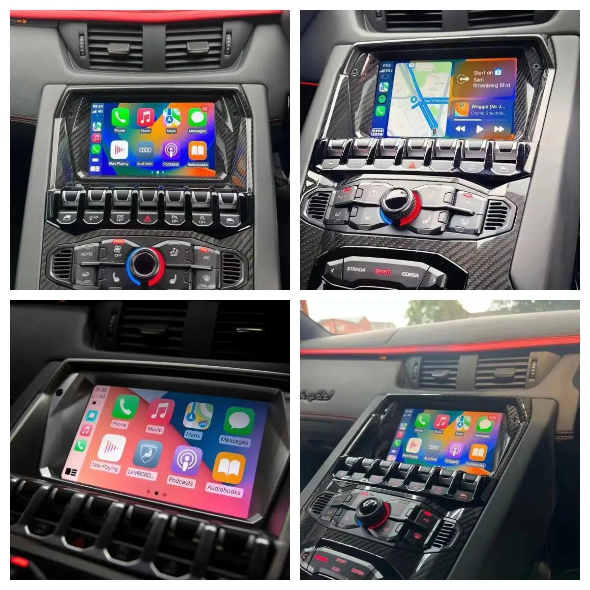 Wireless Apple CarPlay Car Decoder Box Linux System Android Auto for Lamborghini MMI Hurancan LP610 Aventador LP700 2011-2018