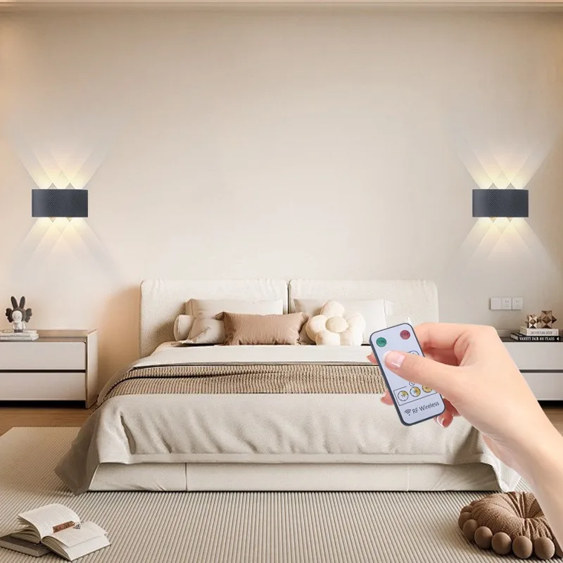 التحكم عن بعد الجدار الخفيفة المغناطيسي القابلة لإعادة الشحن السرير الأضواء لا أسلاك الحفر مصابيح الحائط LED لغرفة المعيشة غرفة نوم