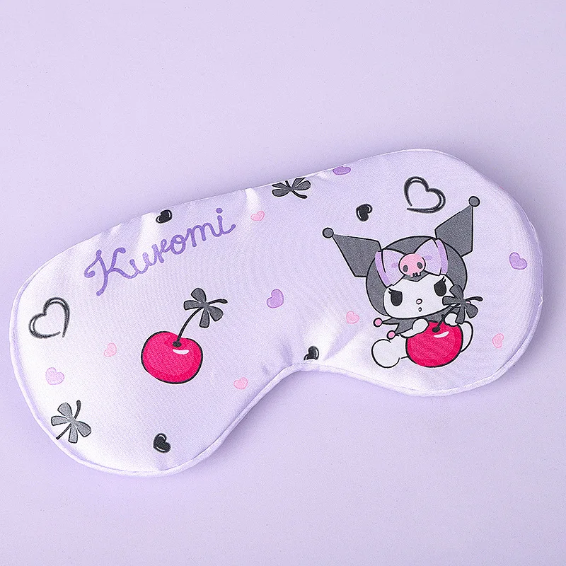 Sanrio Cute Cinnamoroll Silk Sleep Eye Mask for Students Women Nap Sleep Light Blocking Eye Mask Protective Eye Mask