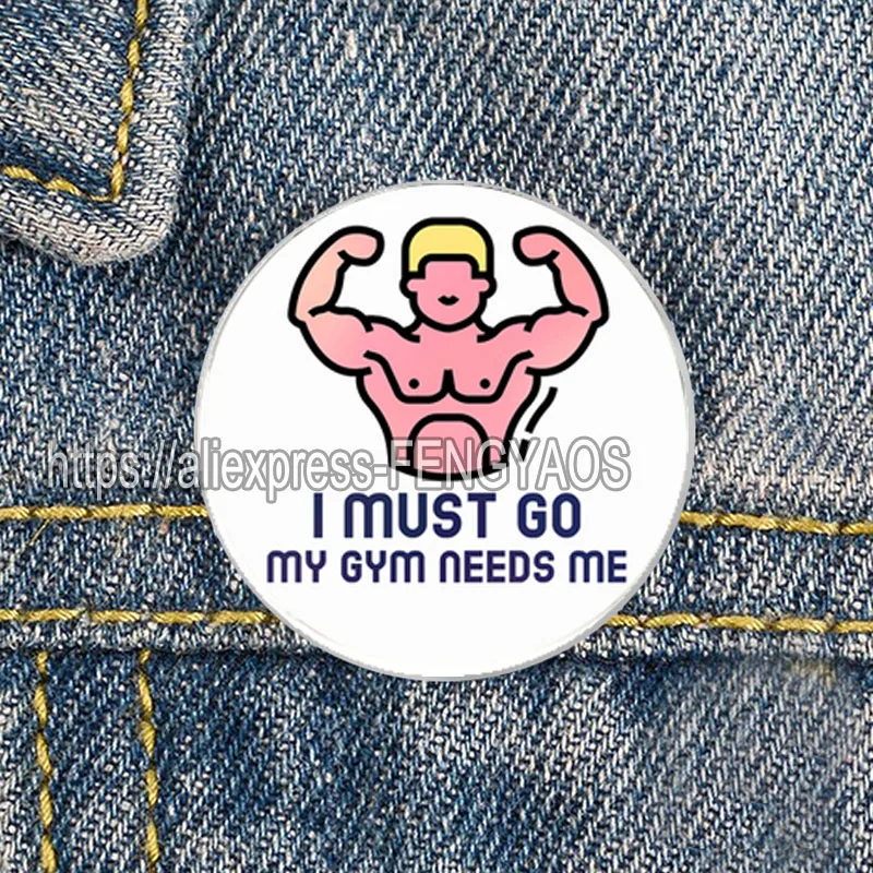 GYM Brooch for Bodybuilder I Love Weightlifting Badge Sport Pins Gift for Fitness Enthusiasts