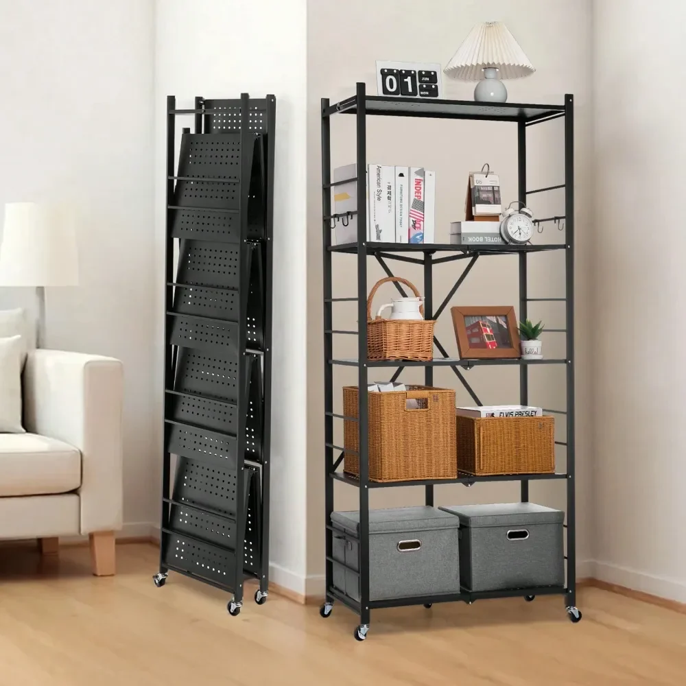 

Garage Shelving Storage Shelf Shelves Foldable Storage Shelf, 32W X 14D X 72H Inch Folding Metal Rack Shelving Unit, No Assembly