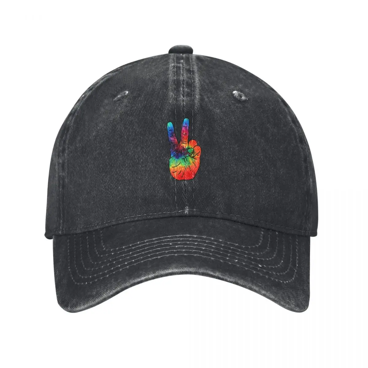 Peace Sign Rainbow Tie Dye Baseball Cap Golf Hat Luxury Hat Hip Hop Women's Beach Men's