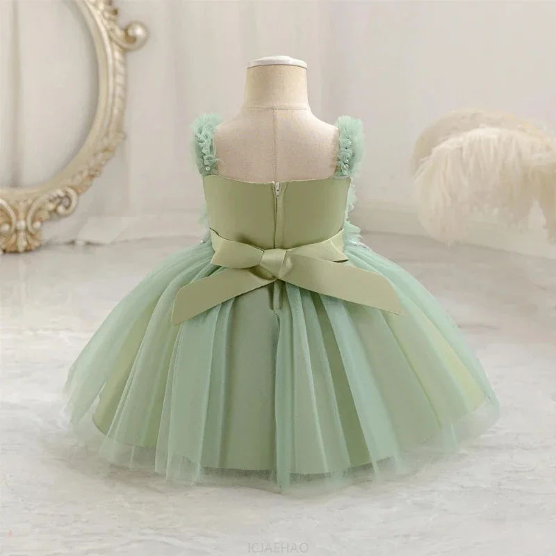 

Green Girls Princess Dress Children Costume Ball Gown Kids Birthday Party Elegant Tutu Outfit Children Vestido Dresses Clothing