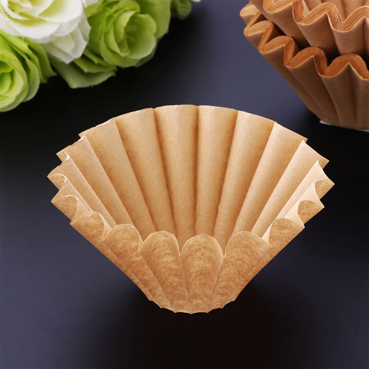 

50pcs Coffee Filter Paper Unbleached -Grade Disposable Basket Filters For Coffee Machine Tall Side Prevent Overflow