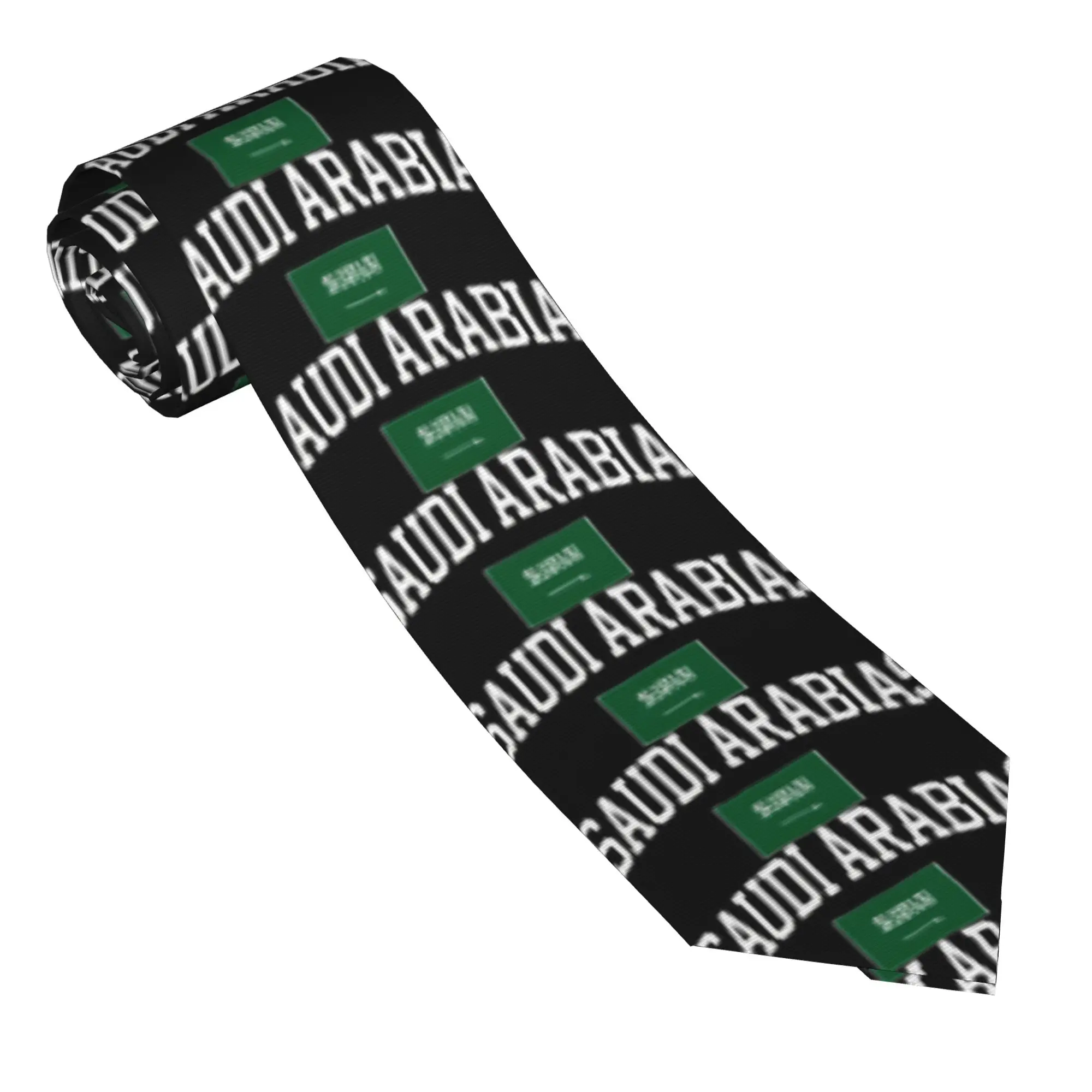 Men's Tie Saudi Arabia Country Flag Neck Ties  Vintage Cool Collar Tie Printed Leisure Great Quality Necktie Accessories