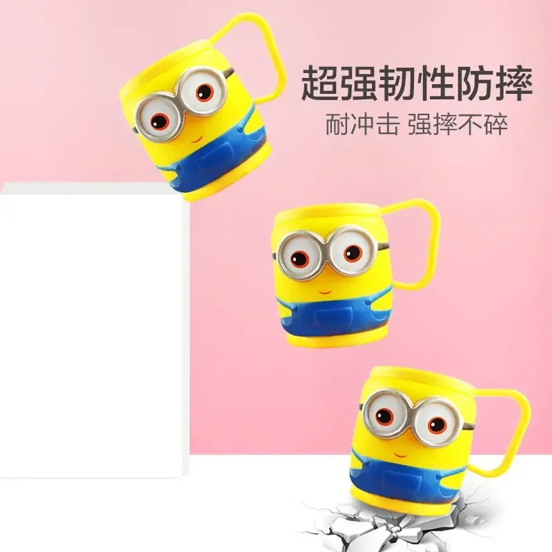 Despicable Me Minions Cartoon Cute Children's Mouthwash Cup Creative Kawaii Toothbrushing Cup with Handle Dental Bowl Water Cup