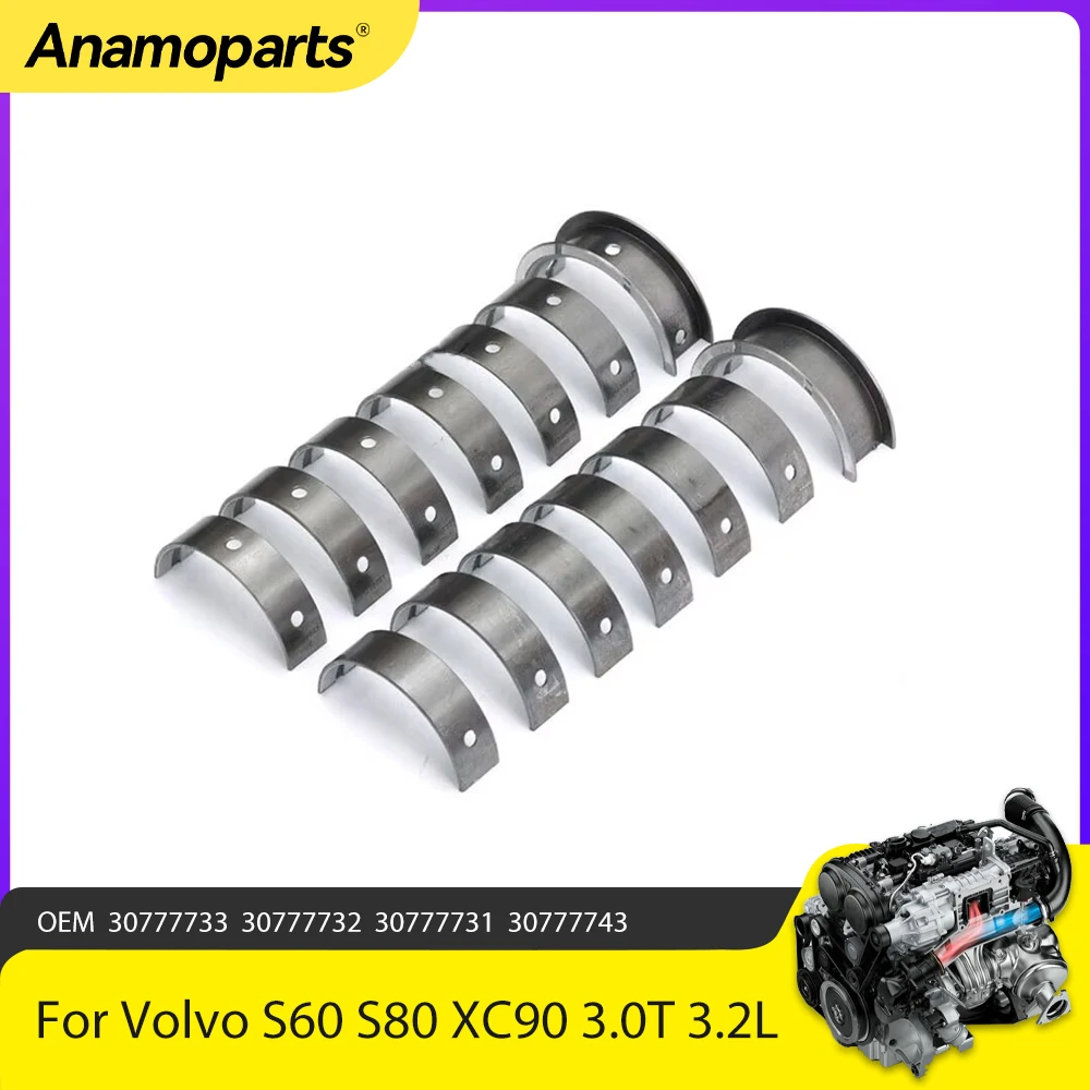 

Engine Parts Crankshaft Main Bearings STD Set Fit 3.0 3.2 For Volvo S60 S80 XC90 Land Rover LR2 3.0T 3.2L T6 Gas B6304T B6324S