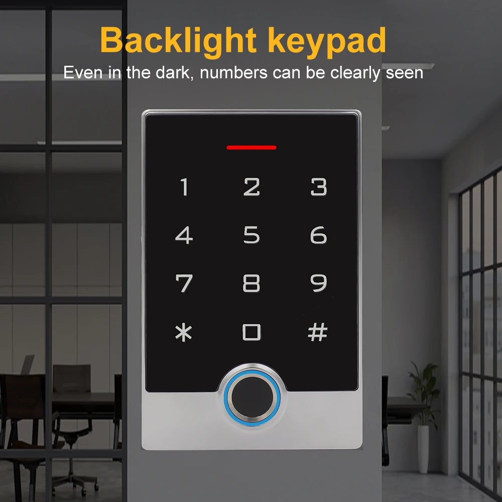 WiFi Tuya App Door Access Control System NFC IC RFID Card Reader Metal Case Fingerprint Access Control Keypad Wifi Remote Unlock