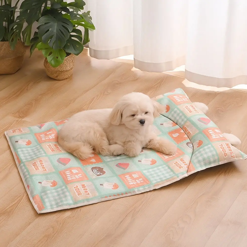 

Cartoon Pattern Cooling Pet Mat Ice Silk Scratch Resistant Anti-Slip Pet Pad Breathable Washable Pet Cooling Pad for Dogs Cats