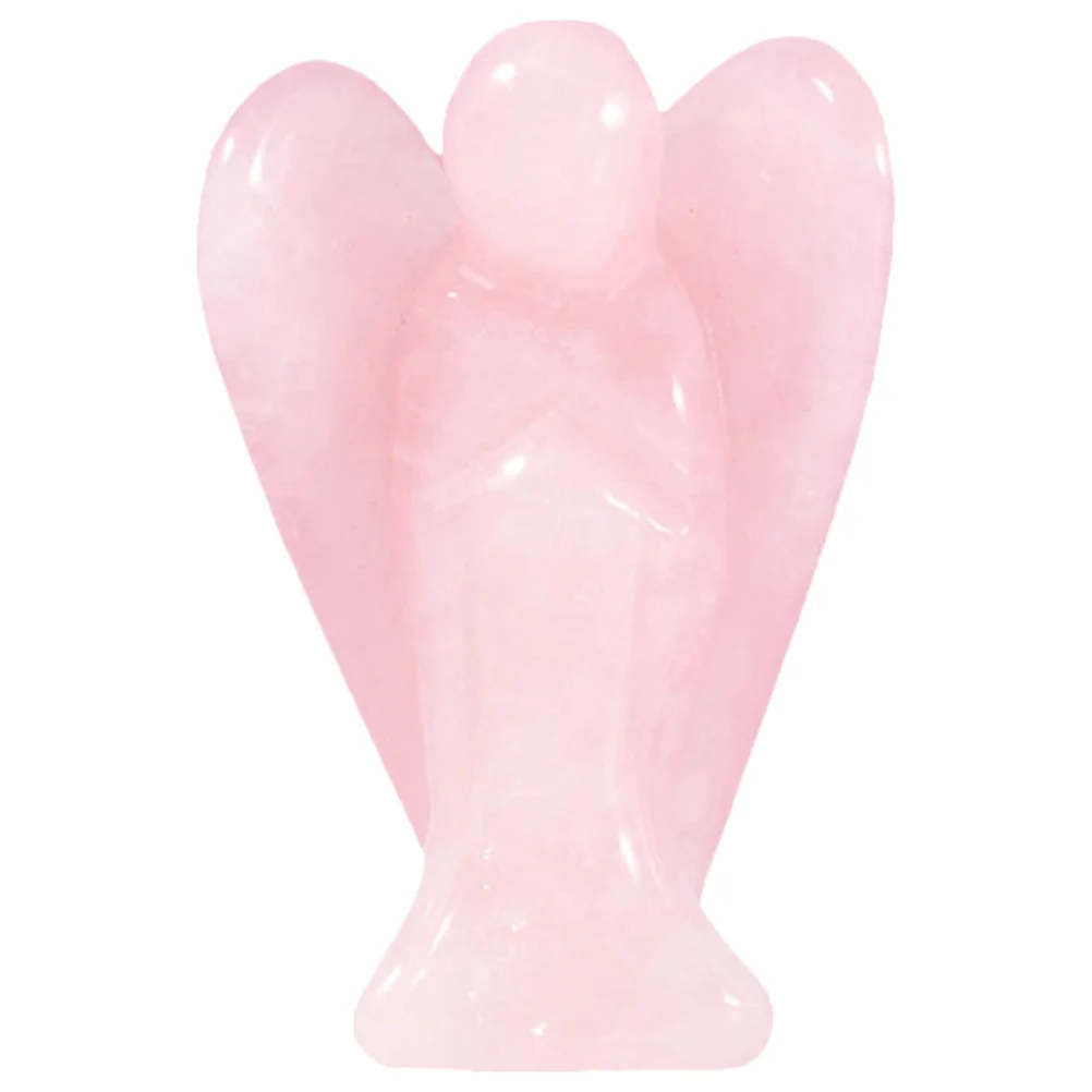 

Crystal Angel Sculpture Rose Quartz Polished for Home Desk Decoration Gift Crystal Angel Sculpture Angels Figurines