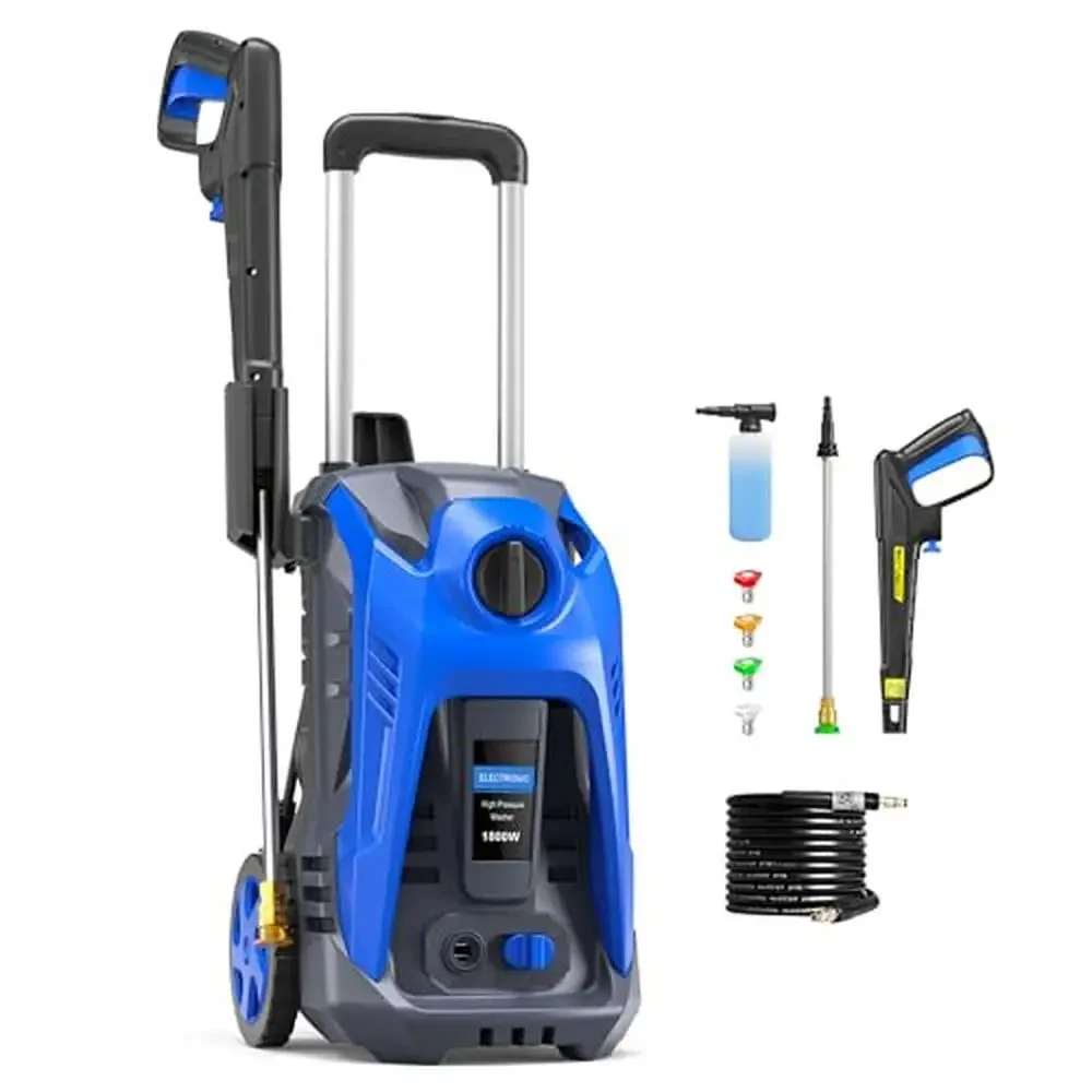 

Electric Pressure Washer 4800 PSI 3.0 GPM 25FT Hose 16.4FT Power Cord Soap Tank Car Wash Machine Patio Cleaning 1800W Portable