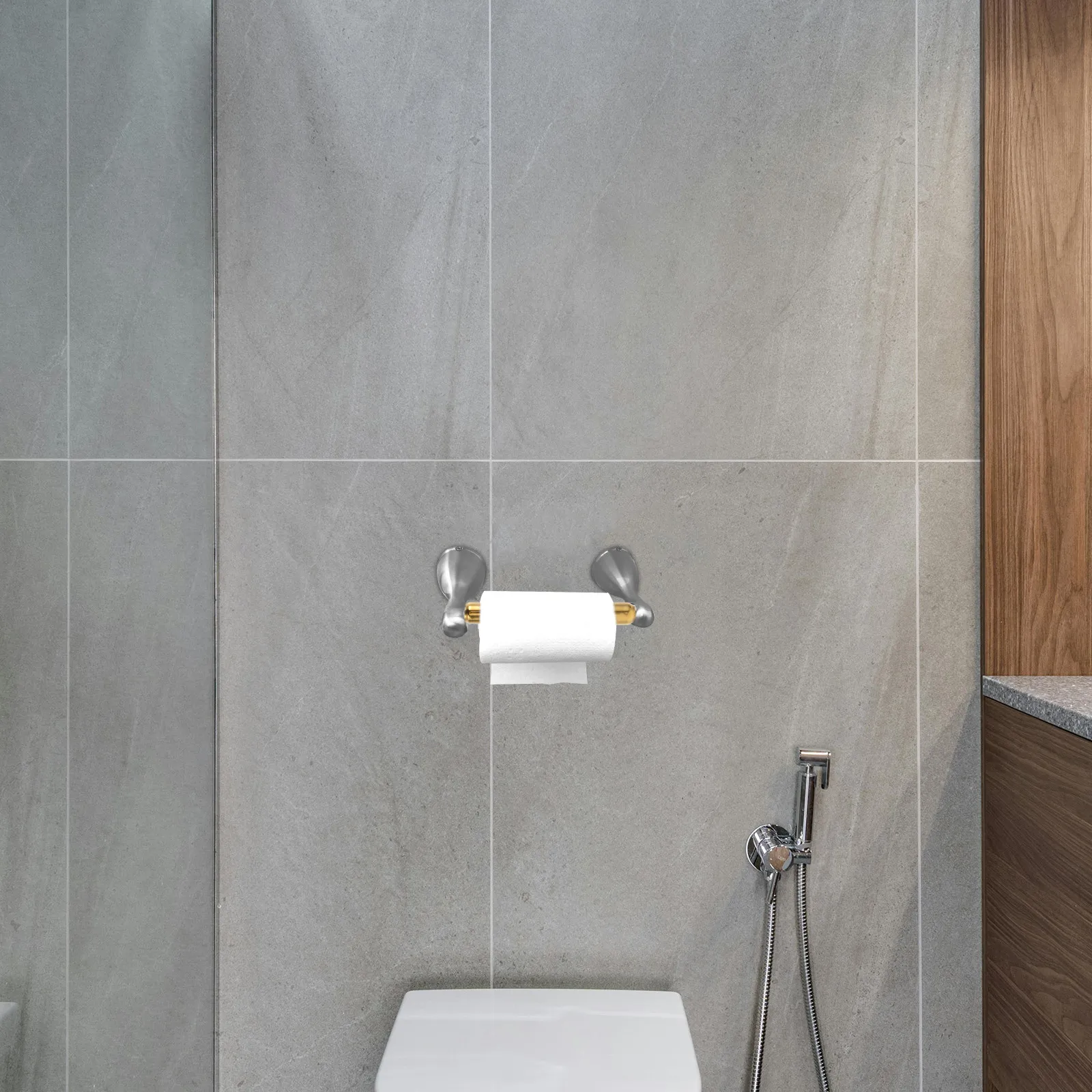 

Adjustable Stainless Steel Toilet Paper Holder Replacement Rod Spring Loaded Retractable Tissue Box Shaft White Freestanding