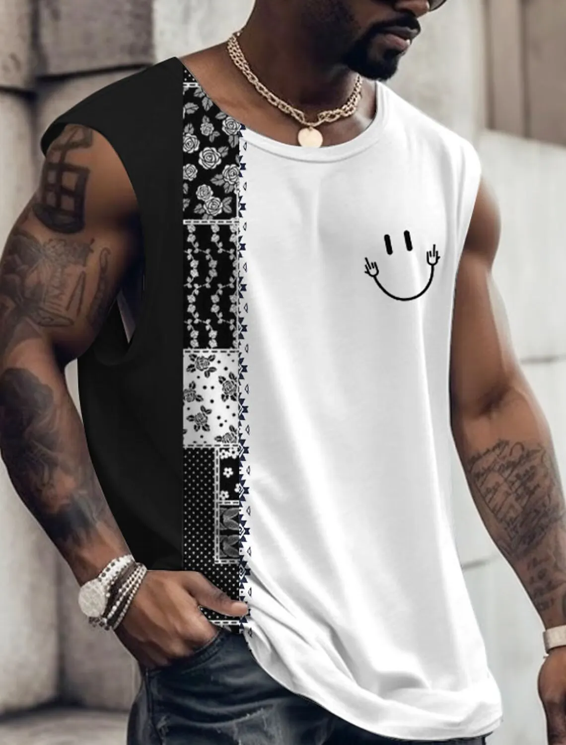 

2025 New Summer Men's Boxing Fitness Tank Top Men's Sports Tops Sleeveless Clothing Fun Pattern Graphic Men's Bottom Shirt tops