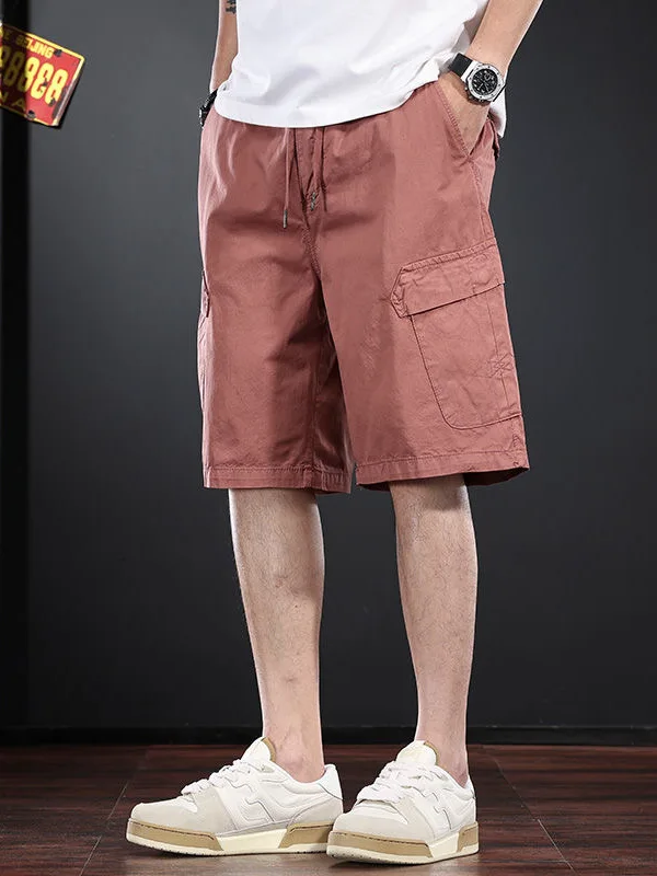 

Повседневные хлопковые рабочие шорты для мужчин: летние, пляжные, свободного кроя, модные, дышащие, спортивные, длиной до колена, прямые штанины