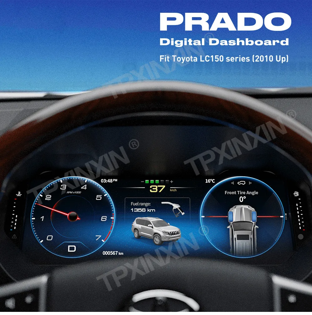 

For Toyota Land Cruiser Prado 150 2018 - 2022 Car LCD Dashboard Panel Virtual Cockpit Digital Cluster Speedometer Instrument