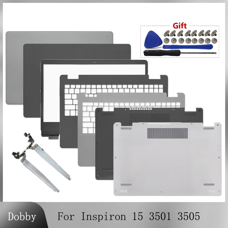 New Case For Inspiron 15 3501 3505 LCD Back Cover Front Bezel Top Palmrest Bottom Case 08WMNY Laptop Housing Cover Black Silver