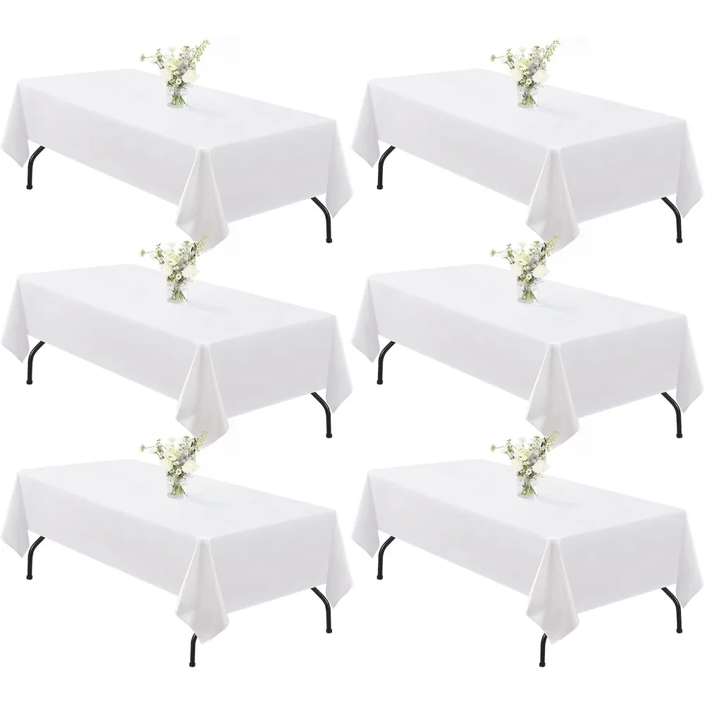 

Белые прямоугольные скатерти из полиэстера, 6 шт., 60 x 120, для свадеб, вечеринок и банкетов