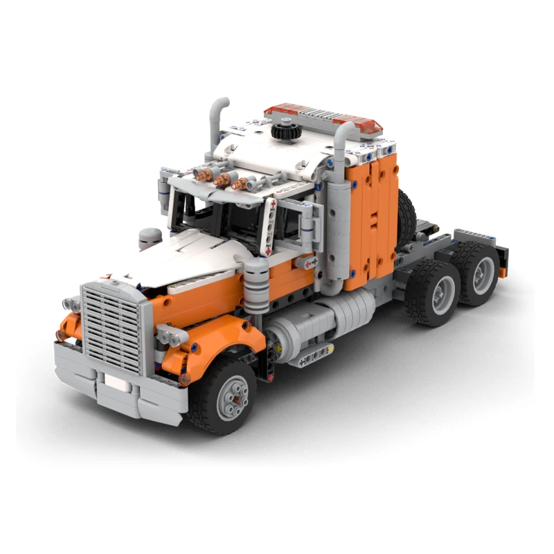 NEW MOC Truck & Gooseneck Trailer fit for Mark Anthem 42078 Building Blocks Technical Truck Cars Model DIY Bricks Toys