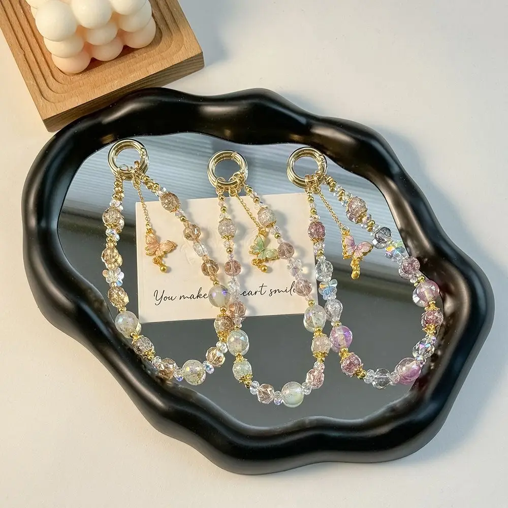

Acrylic Butterfly Phone Chain Bowknot Butterfly Y2K Phone Charm Strap Love Heart Sweet Love Heart Beaded Chain Bag Pendant