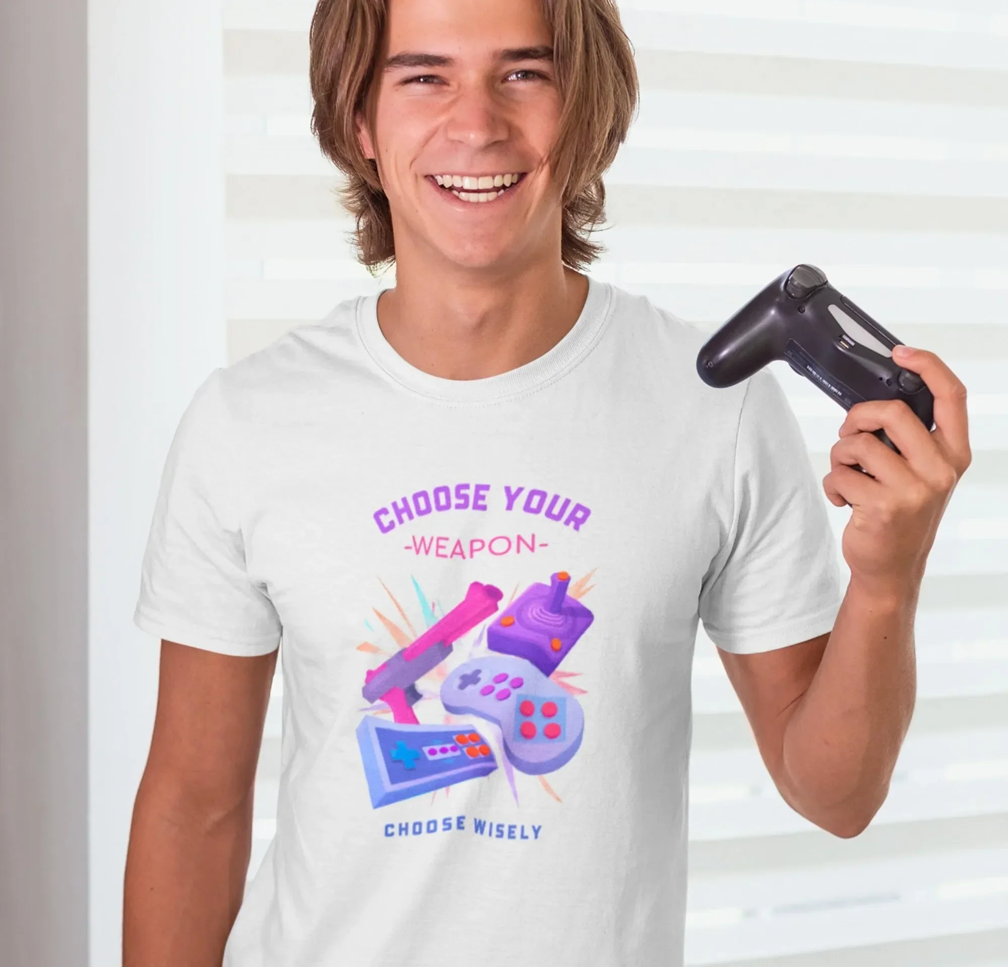 Retro Gamer T Shirt Vintage Gaming Controllers Funny Choose Your Classic Gamepad Joystick