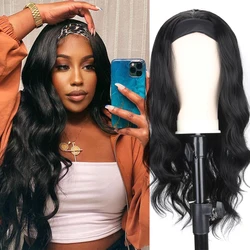 Women's Headband Wig Body Wave Black Blonde Wigs with Headband Fake Hair Synthetic Wigs for Black Women