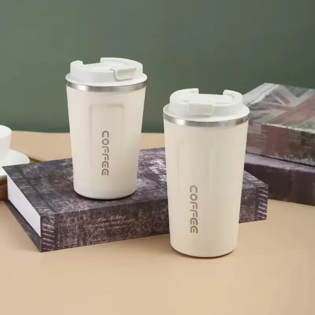 380/510ml Travel Thermal Mug Stainless Steel Coffee Mug Leak-Proof Tea Coffee Cup Office Business Thermos Car Insulated Bottle