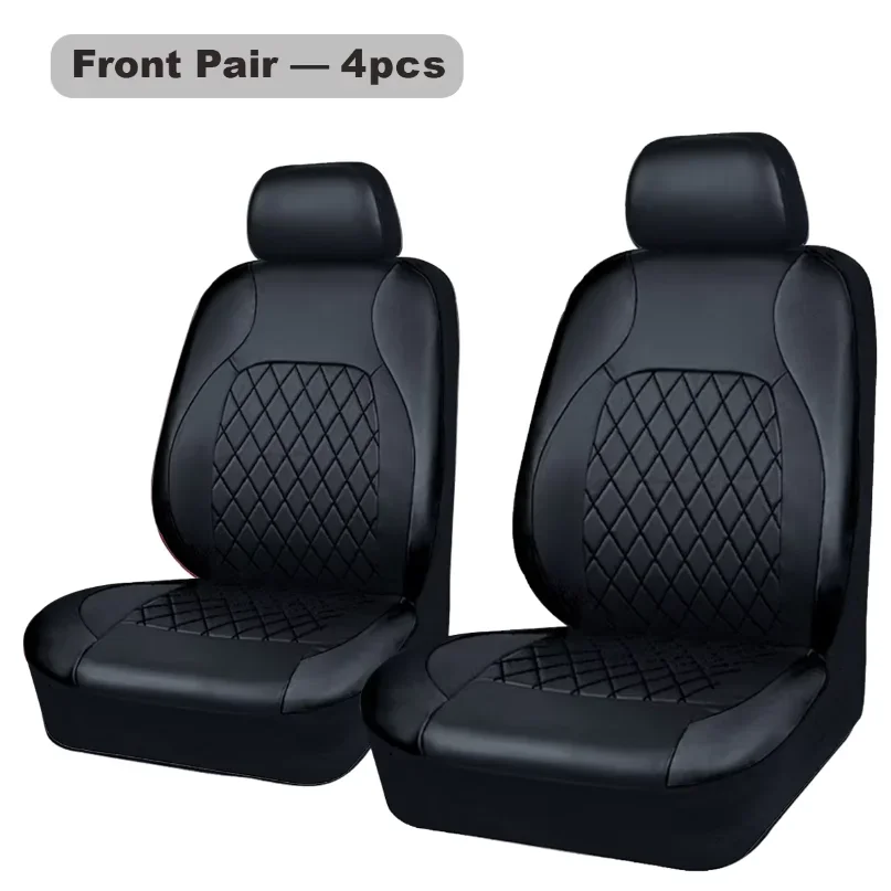 Fundas Universales para Asientos de Coche, 4 Piezas, Acolchadas, de Piel Sintética, para Todas las Estaciones