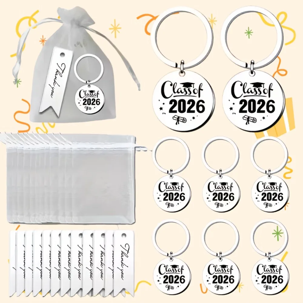 36pcs/12sets 2026 Graduation Keychains Inspirational Bulk Set for Class of 2026 Graduates Gifts