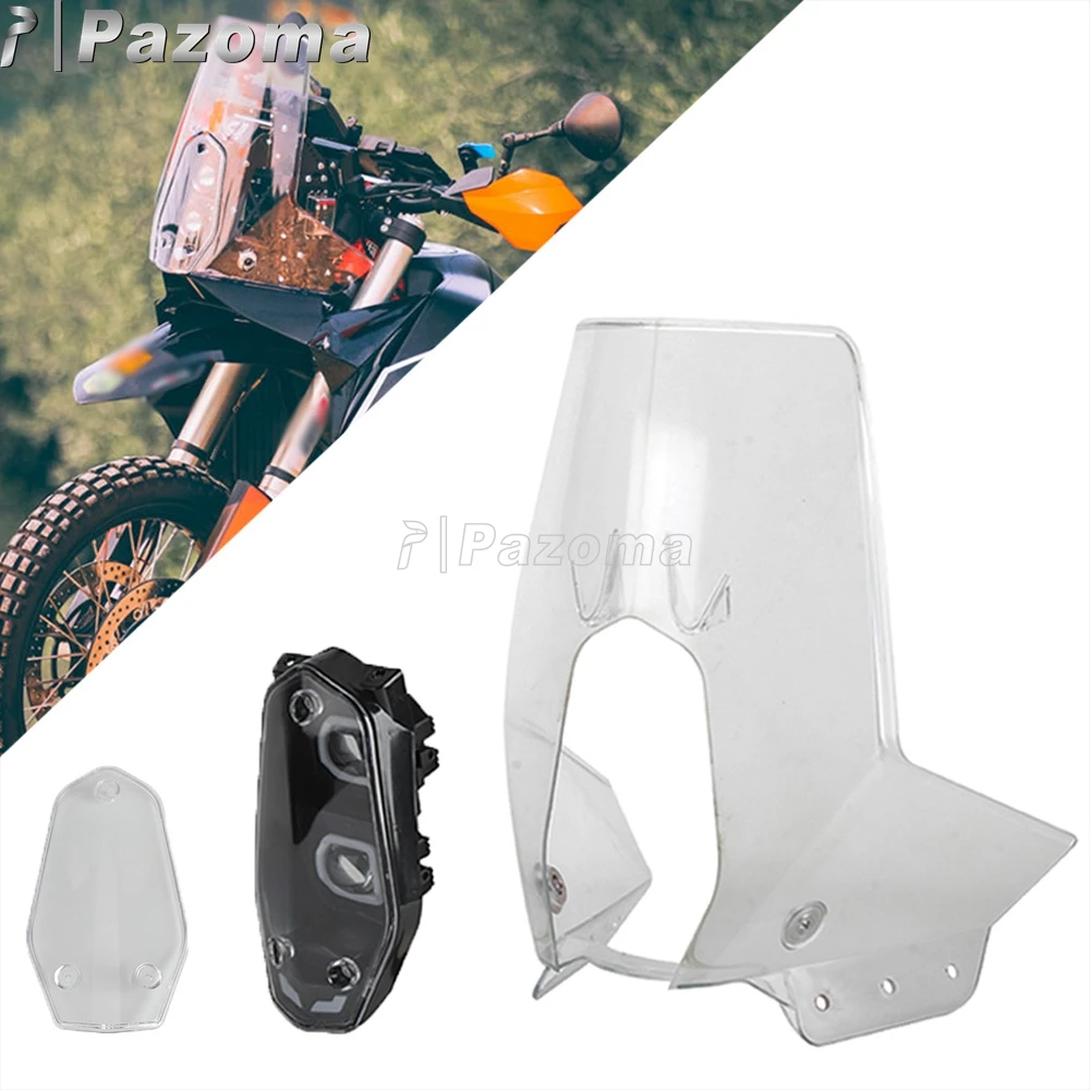 Dirt Bike Windscreen For 450 RALLY REPLICA 701 BAJA 701 RALLY ENDURO 690 BAJA Wind Air Deflector Front LED Headlight With Shield