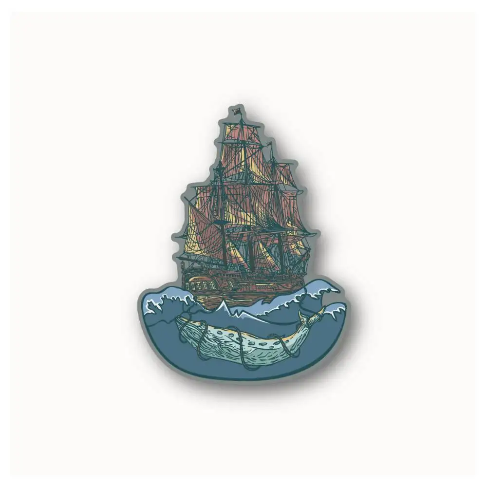 Whale Pirate Ship Waterproof Stickers For Decorating Car Windows Motorcycles And Computers.