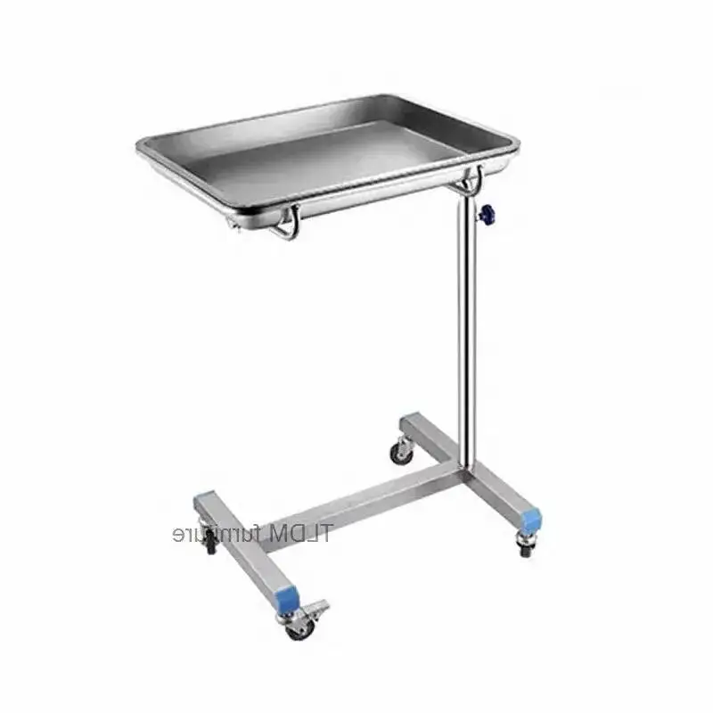 

Утолщенная тележка для салона из нержавеющей стали, медицинский поднос, стойка-органайзер, тележка с колесами, регулируемая вспомогательная тележка для салона красоты