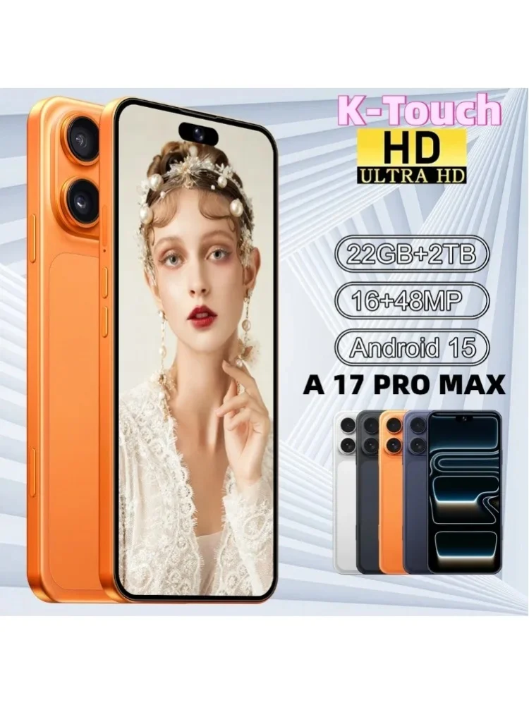 K-Touch Neues Handy A 17 Pro Max Mobiltelefone Android 5G 7.3HD 22G+2TB Smartphone 16+48MP Dual-SIM 7800mAh Entsperrt Globale Version