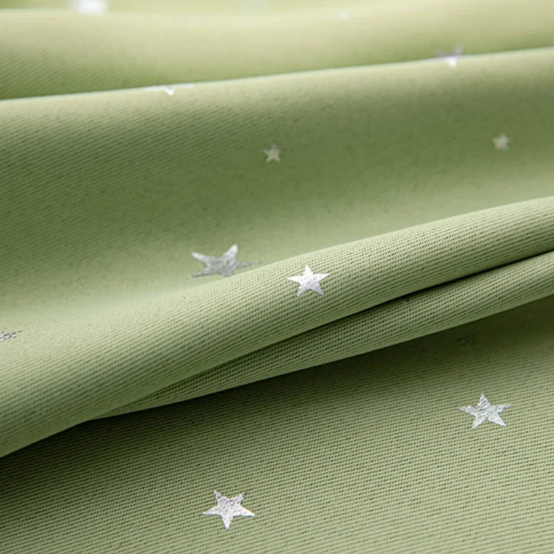 

Custom SizeThick Silver Star Blackout Curtains for Living Dining Room Bedroom Windows Curtain Shading Fabric Drapes White Tulle