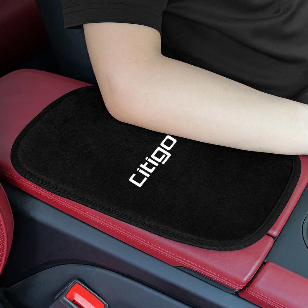 For Skoda Superb Kodiaq Octavia Fabia Karoq Kamiq Rapid Scala Roomster Citigo Car Armrest Box Pad Soft Plush Cushion Protector