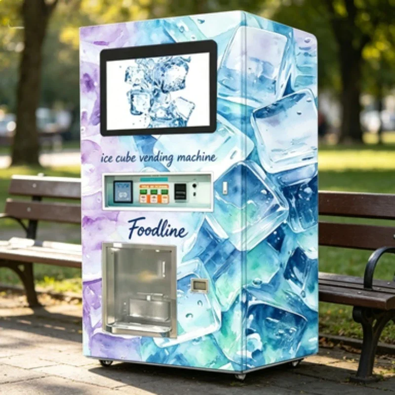 FL Commercial Bagged Ice Vending Machine Automatic Pure Ice Cube Bagging Vending Machine