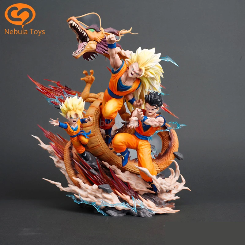 

Dragon Ball Figure Son Goku Son Gohan Son Goten Figures Dragon Fist Three Father And Son Model Statue Doll Decoration Toys Gifts