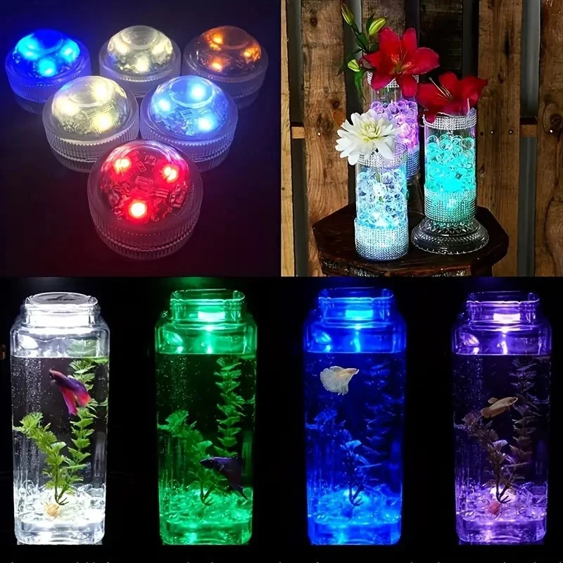 Remote RGB Submersible Light Underwater LED Light Battery Night Lamp For Halloween Vase Bowl Wedding Party Decoration