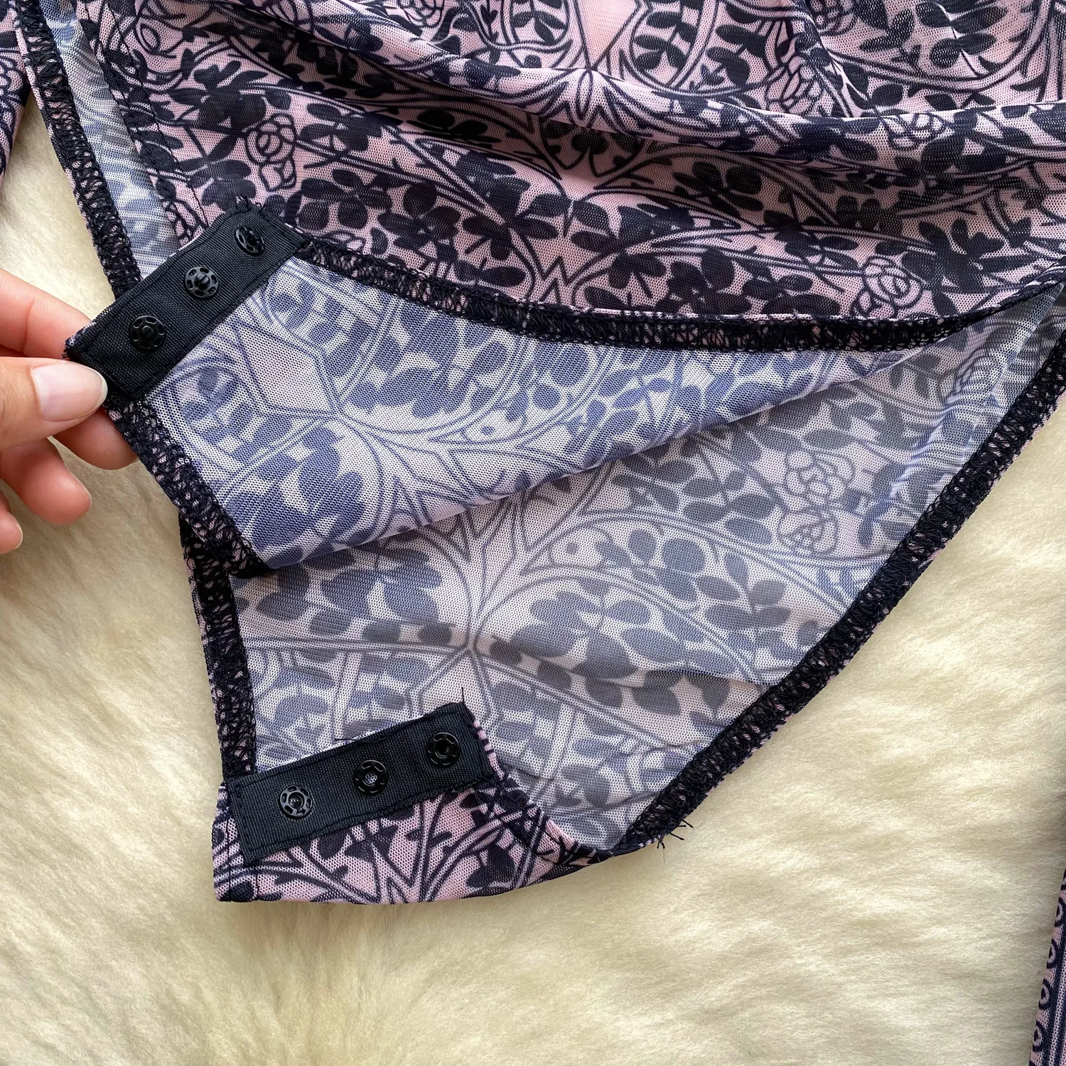 여성 Hotsweet 시스루 프린트 바디 슈트 점프 슈트 슬림 탑 Rompers 여름 해변 섹시한 의류