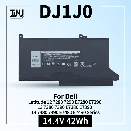 DJ1J0 42Wh batería de 3 celdas del portátil para Dell Latitude 12 7280 7290 E7280 E7290 13 7380 7390 E7380 E7390 14 7480 7490 E7490 E7480 E7490 serie P28S P28S001 451-BBZL C27RW PGFX4 ONFOH DJ1JO K8X0T 11.4V