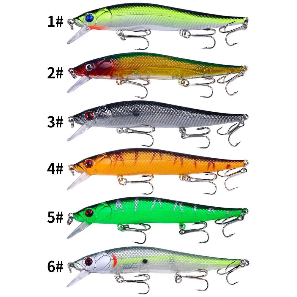 12cm 13.6g Sinking  Minnow Fishing Lure Hard Artificial Bait 3D Eyes Fishing Wobblers Pike Carp Bait Crankbaits Fishing Tackle