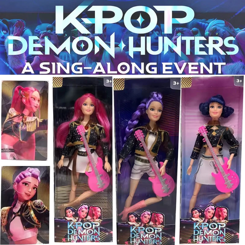

Collection Gift K-Pop Demon Hunters Action Figure Doll Rumi Mira Zoey Character with Theme Song Colorful Lights Christmas Gift