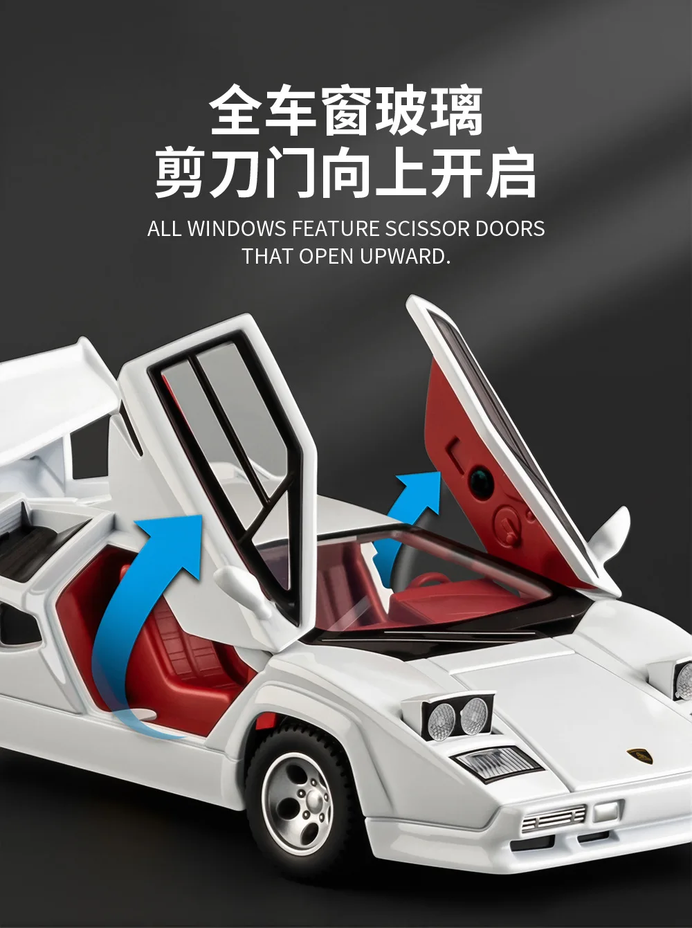 1:32 Countach LP500S alliage Roadster modèle de voiture jouet ornement moulé sous pression modèle de voiture en alliage à collectionner