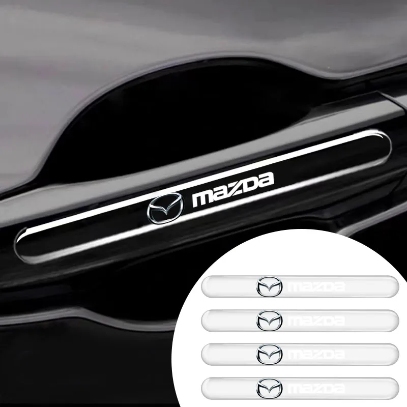 4PCS Transparent Car Door Anti-collision Protector Bumper Strip Sticker for Mazda 3 CX5 2 CX3 CX9 MX5 RX8 Axela MS Valve Stems