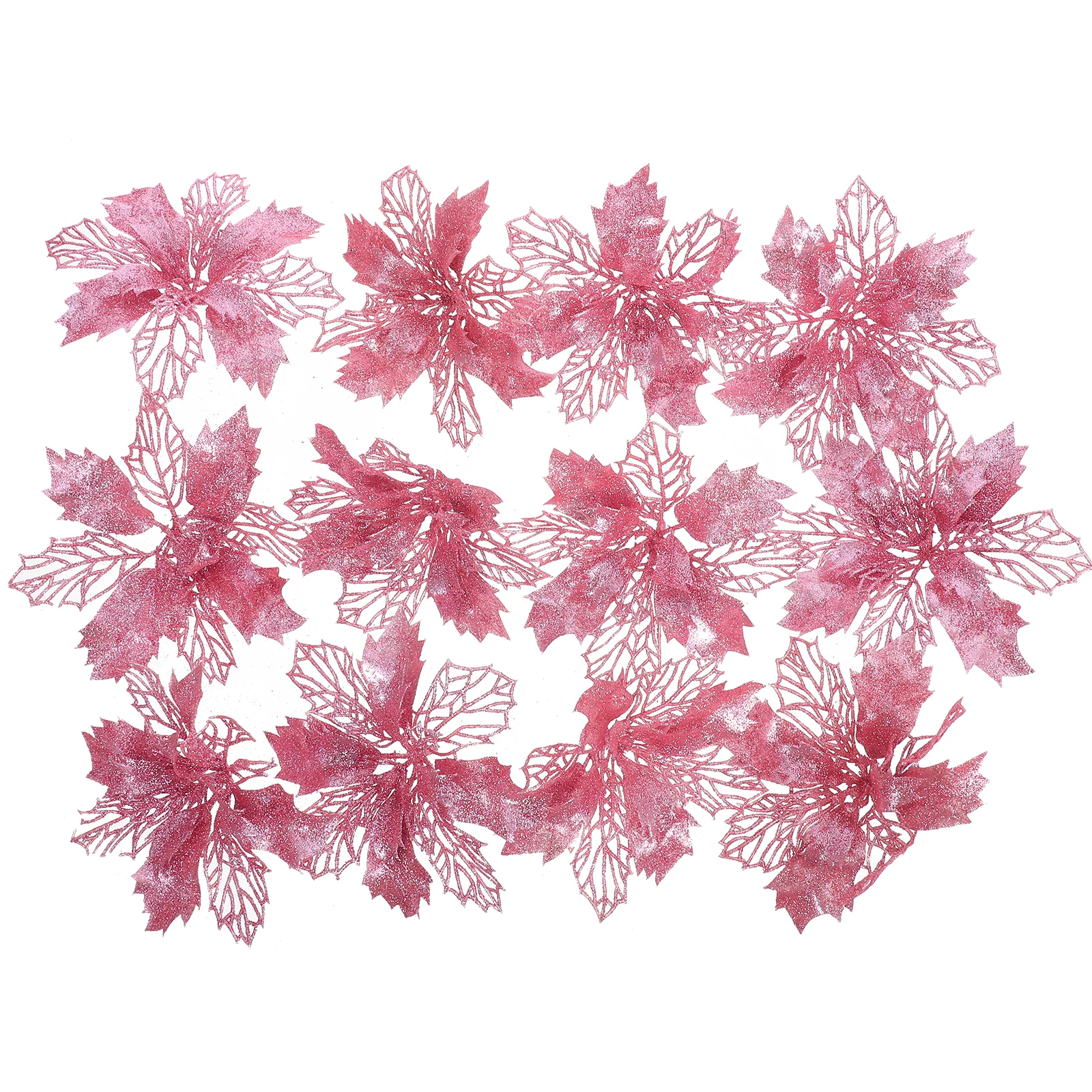 

12Pcs Christmas Glitter Flowers Decorative Pendant Pe Material Creative Unforgettable Festival Memory