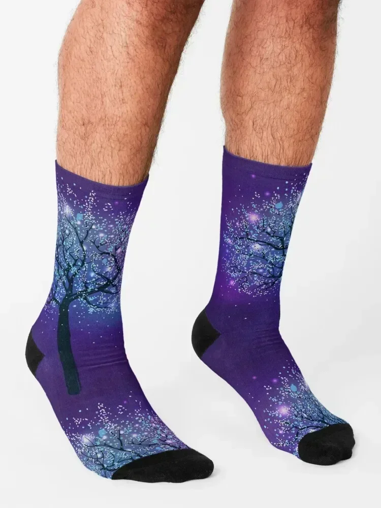 جوارب شجرة سحرية أرجوانية جديدة في أحذية المشي لمسافات طويلة جوارب مضحكة جوارب بناتي للرجال #3